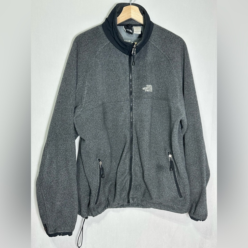 The North Face Mens Full Zip Fleece Jacket Gray Charcoal Denali‎ Style Large